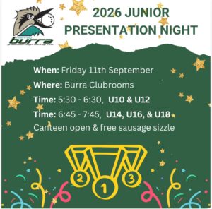 Greensborough Hockey Club 2026 Junior Presentation Night details for Friday 11 September