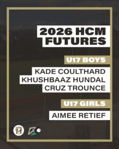 2026 HCM Futures U17 selections: Kade Coulthard, Khushbaaz Hundal, Cruz Trounce and Aimee Retief.