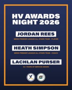 GHC awards graphic recognising Jordan Rees and Heath Simpson’s Premier League All Stars selections and Lachlan Purser’s 15+ Years of Service Award.